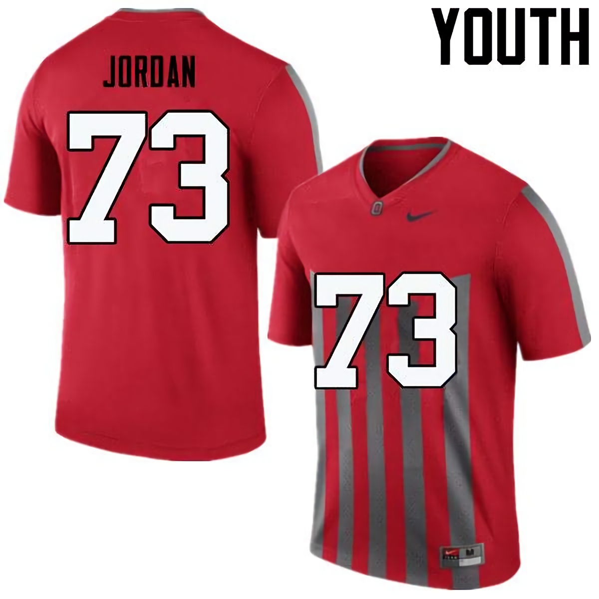 Michael Jordan Ohio State Buckeyes Youth NCAA #73 Nike Throwback Red College Stitched Football Jersey VBA1456ST